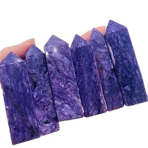 Torre de Charoita Púrpura, Cristal Pulido Natural de <span class=keywords><strong>Cuatro</strong></span> Lados - Product Image 1
