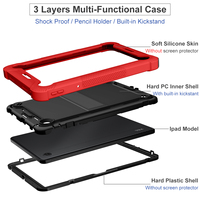 Étui de protection robuste en silicone de qualité supérieure pour tablette, couleur rouge vif, avec support pour enfants, compatible TCL Tab 10 5G