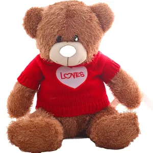 Venta al por mayor promocional ICTI Audited Factory alta calidad Multi-tamaños gigante oso de peluche con suéter juguetes de peluche (logotipo personalizado)