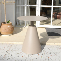 Table basse d'extérieur moderne tout temps, petite table ronde en métal, mobilier de patio d'extérieur, table basse en aluminium moulé