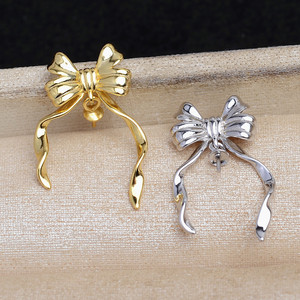 Accesorios Wenchi para Manualidades, Colgante de Plata S925 con Forma de Lazo, Soporte Vacío para Perlas, Serie 5830, Modelo 13533 - Product Image 2