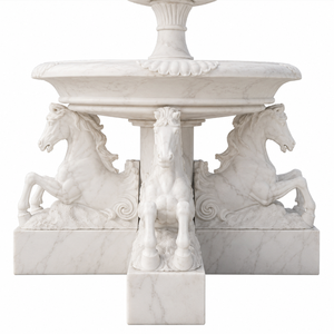 Fuente de Jardín Exterior Europea de Mármol Blanco con Figuras Clásicas y Fuente de Agua para Decoración - Product Image 4