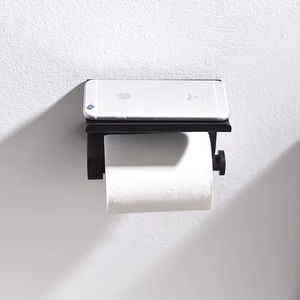 CF BPH107 Support <span class=keywords><strong>mural</strong></span> en acier inoxydable <span class=keywords><strong>Noir</strong></span> Accessoires de salle de bain en gros avec <span class=keywords><strong>porte</strong></span>-<span class=keywords><strong>papier</strong></span> hygiénique et étagère de rangement pour téléphone - Product Image 5