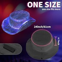Chapeaux de cowboy LED personnalisés HKZB, 7 couleurs, amusants, avec lumière, rechargeables par USB, pour spectacles et fêtes, avec motif de feuilles