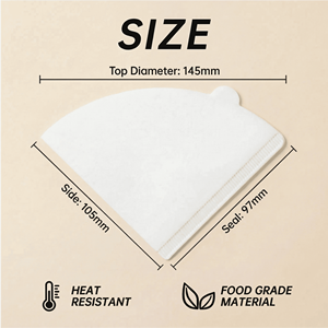 Filtre à café en papier de haute qualité, écologique, en forme de V, couleur blanche, à haut débit, pour café filtre manuel, usage domestique et bureau - Product Image 2