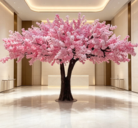 Pohon Bunga Besar Penuh Bunga Tiruan Jepang Pohon Sakura Merah Muda Hiasan Lantai untuk Dekorasi Pernikahan