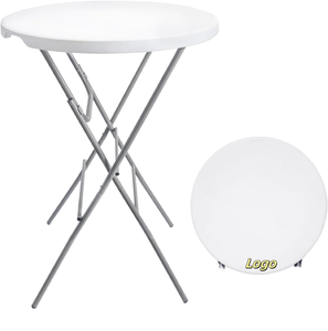 Hitree bán buôn 32 inch cao Chiều cao Cocktail Vòng gấp HDPE nhựa bảng tổ chức sự kiện trắng cho các bên ngoài trời - Product Image 2