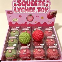 Jouet anti-stress réaliste en forme de litchi, moelleux et croustillant, jouet à presser en forme de fruit