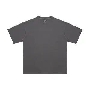 Vintage Großhandel gewaschenes T-Shirt Dtg schwarz Übergröße 250GSM fallschulter Herren T-Shirt Schwere Baumwolle Säure-Wäsche-T-Shirt