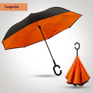 Parapluie publicitaire manuel à long manche double couche avec logo imprimé, tige droite inversée, protection solaire, parapluie cadeau en stock - Product Image 6