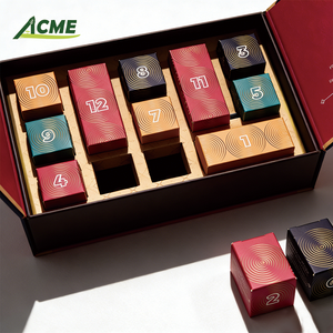 Boîte de calendrier de l'avent personnalisée, boîtes rigides de <span class=keywords><strong>compte</strong></span> <span class=keywords><strong>à</strong></span> <span class=keywords><strong>rebours</strong></span> de 12 jours, papier couché, emballage cadeau pour chocolats - Product Image 4