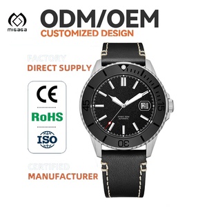 Nouvelle conception, fournisseur de montres OEM, bracelet en cuir, <span class=keywords><strong>montre</strong></span> en titane et céramique, automatique, résistante à l'eau 10 bars, chronographe, <span class=keywords><strong>montre</strong></span> de plongée pour <span class=keywords><strong>homme</strong></span> - Product Image 1