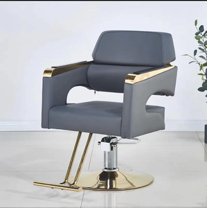 Fauteuil de barbier hydraulique pivotant en cuir PU noir, fauteuil de coiffure moderne, mobilier de salon de coiffure pour barbier - Product Image 2