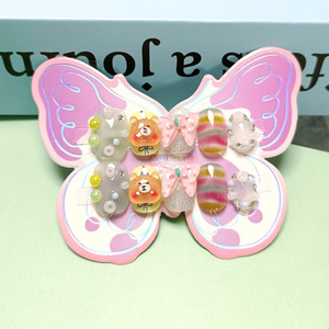 Autocollants pour <span class=keywords><strong>ongles</strong></span> en forme de petit ours mignon pour filles de 10 à 18 ans, <span class=keywords><strong>ongles</strong></span> <span class=keywords><strong>courts</strong></span> ultra-fins sans couture, 10 pièces - Product Image 2
