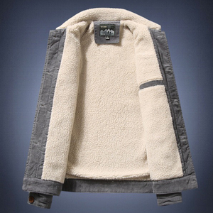 Cappotto Invernale da <span class=keywords><strong>Uomo</strong></span> in <span class=keywords><strong>Velluto</strong></span> <span class=keywords><strong>a</strong></span> <span class=keywords><strong>Coste</strong></span>, <span class=keywords><strong>Giacca</strong></span> Casual con Collo Alto, Calda e alla Moda, per Uso Quotidiano e Business, Regalo di Natale - Product Image 5