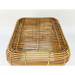 Trending Products 2024 Natural Rattan Wicker Baskets Vintage Storage Basket