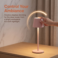 Lampe de table sans fil moderne et minimaliste en métal, rechargeable, à intensité variable par toucher, pour hôtel, bar, restaurant, chevet, extérieur, bureau