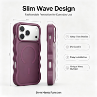 Hoogwaardige, aanpasbare, nieuwe luxe magnetische telefoonhoes van donker kersenhout voor iPhone 18 17 Pro Max, met skin-feel en draadloos opladen.