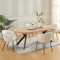 Table à manger extensible moderne avec plateau en bois et base en métal pour 4 à 8 personnes, meubles gain de place pour la salle à manger à domicile