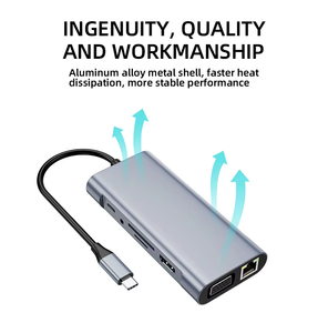 <span class=keywords><strong>Hub</strong></span> <span class=keywords><strong>USB</strong></span> 3.0 11 en 1 con Carga Rápida, 4K <span class=keywords><strong>VGA</strong></span>, 4 Puertos <span class=keywords><strong>USB</strong></span> 3.0, <span class=keywords><strong>USB</strong></span>-C, RJ45 100M, SD, TF, AUDIO 3.5mm - Product Image 2