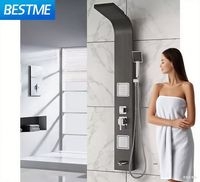 Panneau de pluie Salle de bain Colonne Tours Cascade Spa Jets Smart Douche Panneau mural Acier inoxydable 304 Robinet de douche Panneau de douche