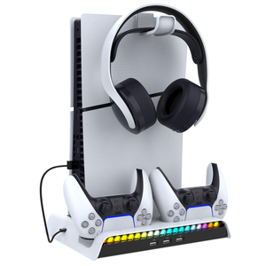 Base de Carga Vertical PG-P5S006 para <span class=keywords><strong>PS5</strong></span> con Luz LED RGB, Soporte de Almacenamiento para Consola P5 - Product Image 2