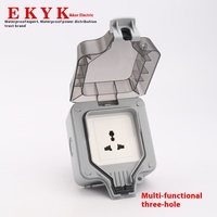 Boîtier de prise d'extension mural multifonctionnel EKYK IP66 étanche et ignifuge en PC, simple ou double position, 16A, en stock