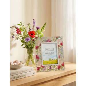 Beltrami Photo <b>Frame</b> <b>5x7</b> Silver Plated Floral Design Made In Italy - Product Image 2