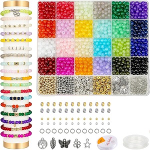 Diy Jewelry Set 6mm Glass Beads 1400pcs With Findings For Bracelet Making - Product Image 5