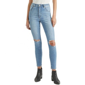 High Quality Custom Design Fashion Women's Winter Flat Front Mid Waist Skinny <b>Jeans</b> Denim Pants Breathable Customized Color - Product Image 1