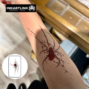 INKARTLINK Vente en gros de tatouages temporaires pour hommes, motif d'araignée rouge, dernière technologie, imperméable, <span class=keywords><strong>tatouage</strong></span> temporaire imprimé - Product Image 2