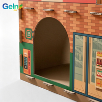Maison pour chat en carton ondulé à 2 niveaux, duplex, avec griffoir, villa pliable en carton pour le repasement des griffes des chats