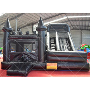 Château gonflable style sombre tout-en-un avec toboggan pour la location d'événements commerciaux - Product Image 5