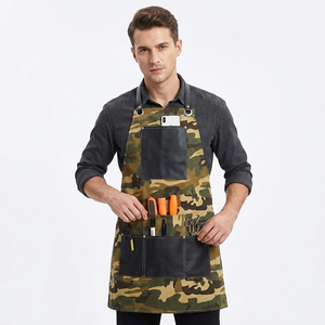 Delantal de Peluquería con Estampado de Camuflaje, con Bolsillos, Impermeable y Duradero, Capa de Salón, Uniforme para Barberías Profesionales - Product Image 3