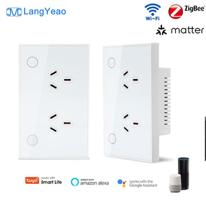 Enchufe de Pared Inteligente LangYeao Zigbee Wi-Fi Matter AU con Interruptor, Panel de Vidrio Templado, Compatible con Alexa y Google Home, Control por Temporizador - Product Image 1