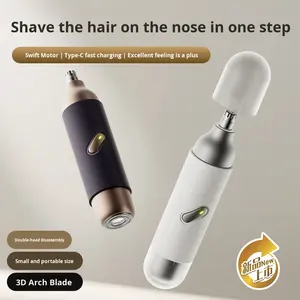 Yeni 2 1 elektrikli tıraş makinesi burun saç düzeltici seti çevre dostu plastik seyahat taşınabilir sessiz sakal düzeltici jilet - Product Image 4