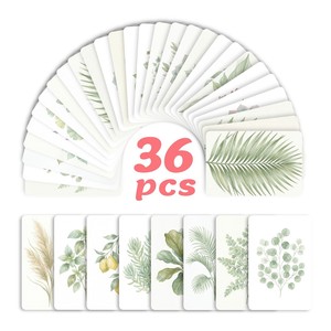 36 cartes de vœux avec motif végétal aquarelle frais, papier couché estampé à chaud, décoration artistique rétro florale pour journal - Product Image 2