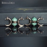 PM49427 Pendentif en cristal croissant de lune esthétique vampire, connecteurs en pierres précieuses mélangées pour la fabrication de bijoux d'Halloween