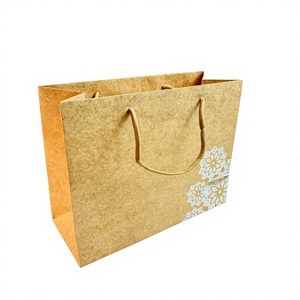 Custom Silver Pattern <b>Brown</b> Kraft Cheap Paper Shopping Bags With Twisted Rope Handle Fancy design kraft paper bag for clothing - Product Image 2