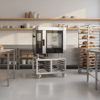 Four à vapeur combiné commercial AS-CS10D en acier inoxydable avec écran tactile, 10 niveaux, idéal pour les hôtels et restaurants, spécial produits à base de farine de blé