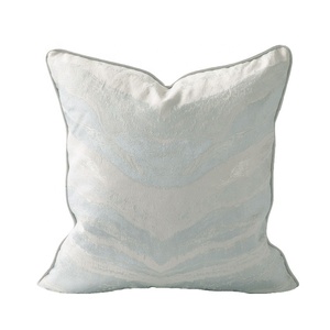 18X18 fodera per cuscino da tiro modello in marmo blu grigio bianco colore astratto oceano arte quadrato fodere per cuscino per divano divano casa - Product Image 1