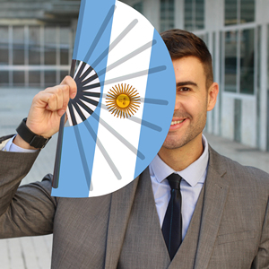 Abanicos Plegables de Bambú con la Bandera de Argentina al por Mayor, Abanico de Mano para Carnaval, Boda, Festival, Fiesta, Agencia de Viajes - Product Image 3