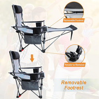 Chaise pliante moderne et durable en acier amovible pour la plage et le camping en plein air, chaise de pêche en carton Oxford portable en tissu beige