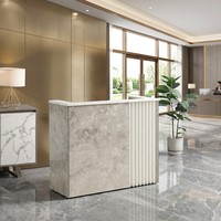 Comptoir de réception moderne en marbre, robuste et résistant à l'usure, comptoir de caisse facile à nettoyer, table d'accueil pour hôtel