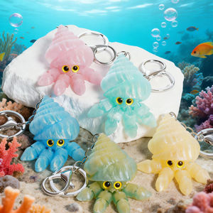 Vashine 3D geprinte heremietkreeft tasbedel kinderen grappige flexibele kristallen kinder cartoon heremietkreeft 3D geprinte sleutelhangers souvenir - Product Image 1