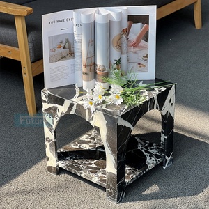 Mesa <span class=keywords><strong>Consola</strong></span> Moderna de Lujo en Mármol Negro Italiano, Extensible y <span class=keywords><strong>Convertible</strong></span>, para Entrada, Hotel o Sala de Estar - Product Image 2