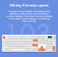 Clavier de bureau 104 touches pleine grandeur 2.4G BT sans fil filaire 3 modes commutateur à ciseaux clavier d'ordinateur Super mince avec écran LED