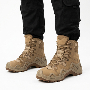 Botas de senderismo TSB07 de gamuza color camuflaje desierto, impermeables, para exteriores, para todas las estaciones, de caña alta, con mini bolsillo. - Product Image 4