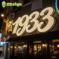 Lettres en acier inoxydable personnalisées XDsign avec éclairage LED, lettres en relief irisées, enseigne publicitaire 3D, étanche IPX7, décoration multicolore
