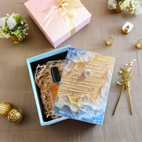 Caja de regalo de pintura al óleo con logotipo personalizado de Advanced Sense Beautiful Heaven Earth Cover para Nochebuena Impresión de huecograbado de papel duradero